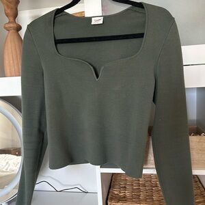 Abercrombie & Fitch Olive Green Long Sleeve Top- Size M
